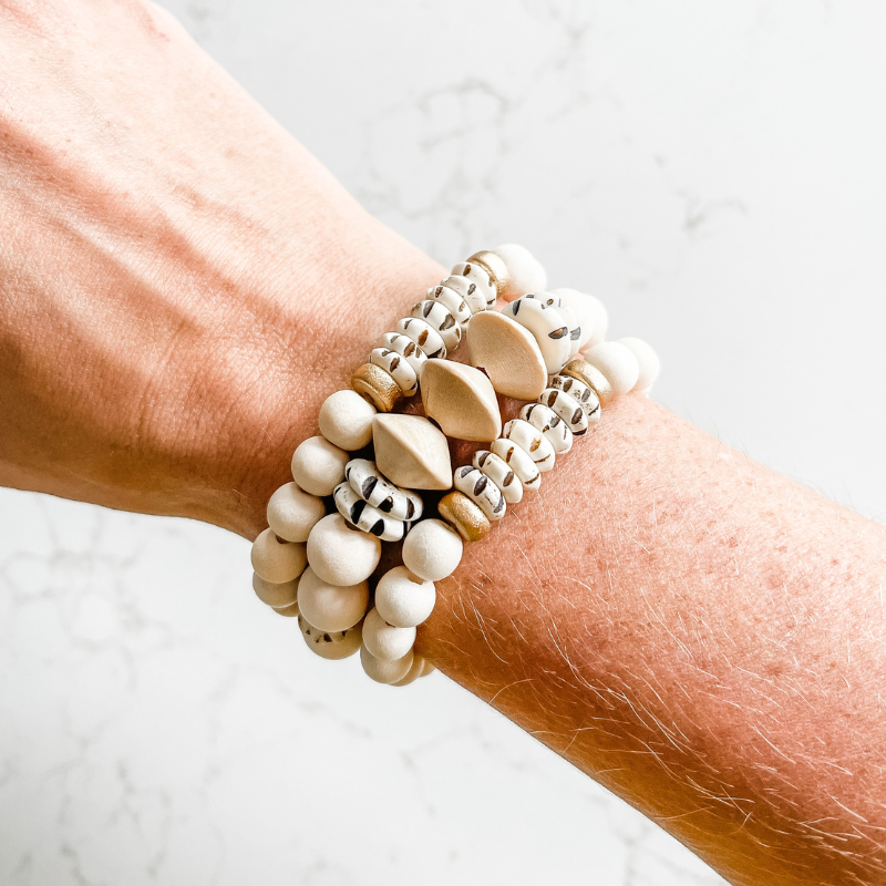 Cream + Natural Bicone