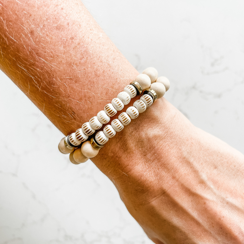 Cream + Chevron Bone