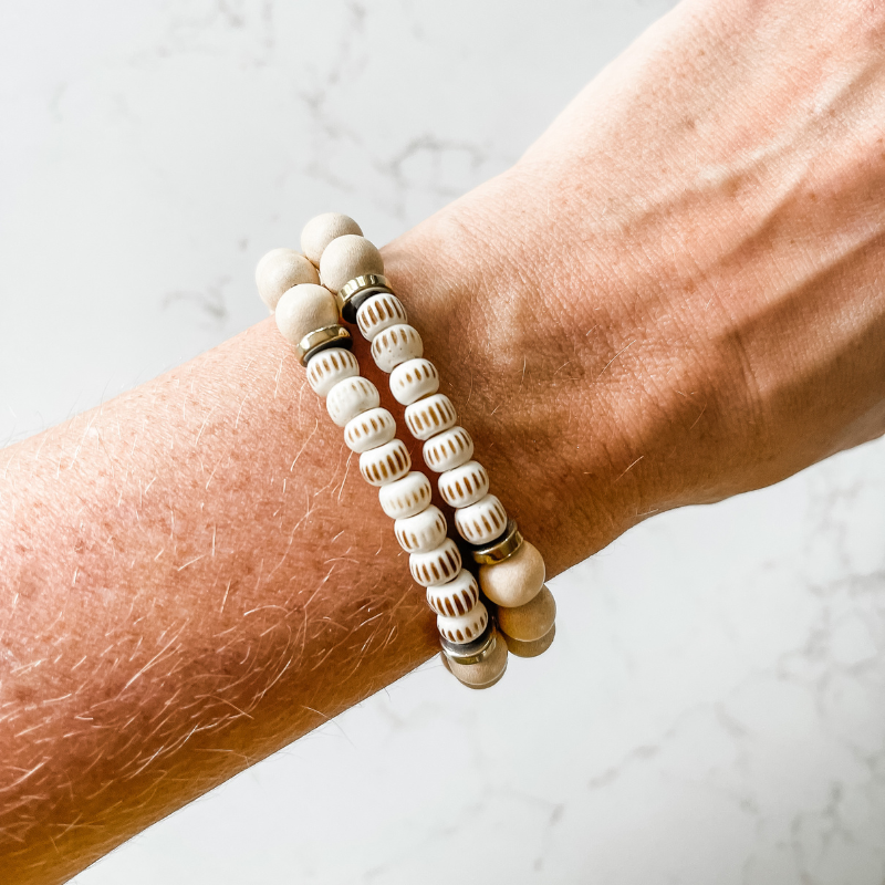 Cream + Chevron Bone
