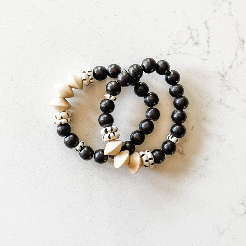 Black + Natural Bicone